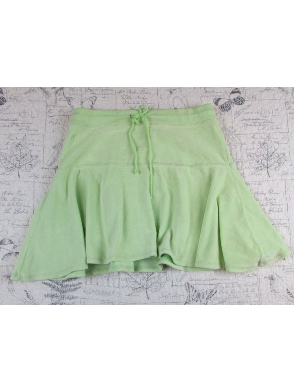 EUC VNTG Y2k Lilly Pulitzer Skirt White Label Lime Green Terrycloth Beach pool S